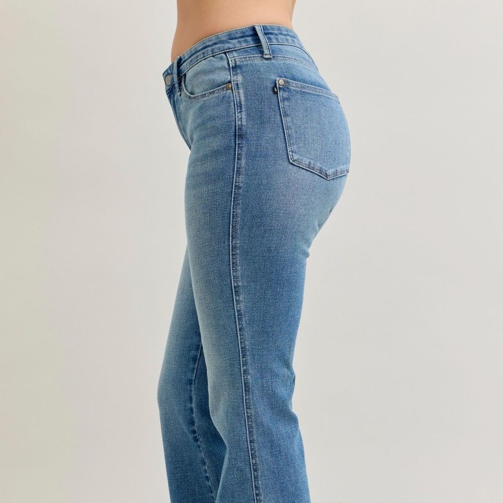 NEW Judy Blue Full Size Mid Rise Slim Bootcut Tummy Control Release Hem Jeans - Picture 14 of 15